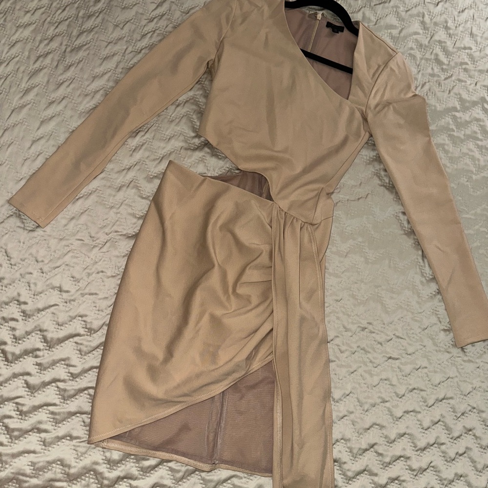 Revolve NBD Vices Dress in Champagne Color